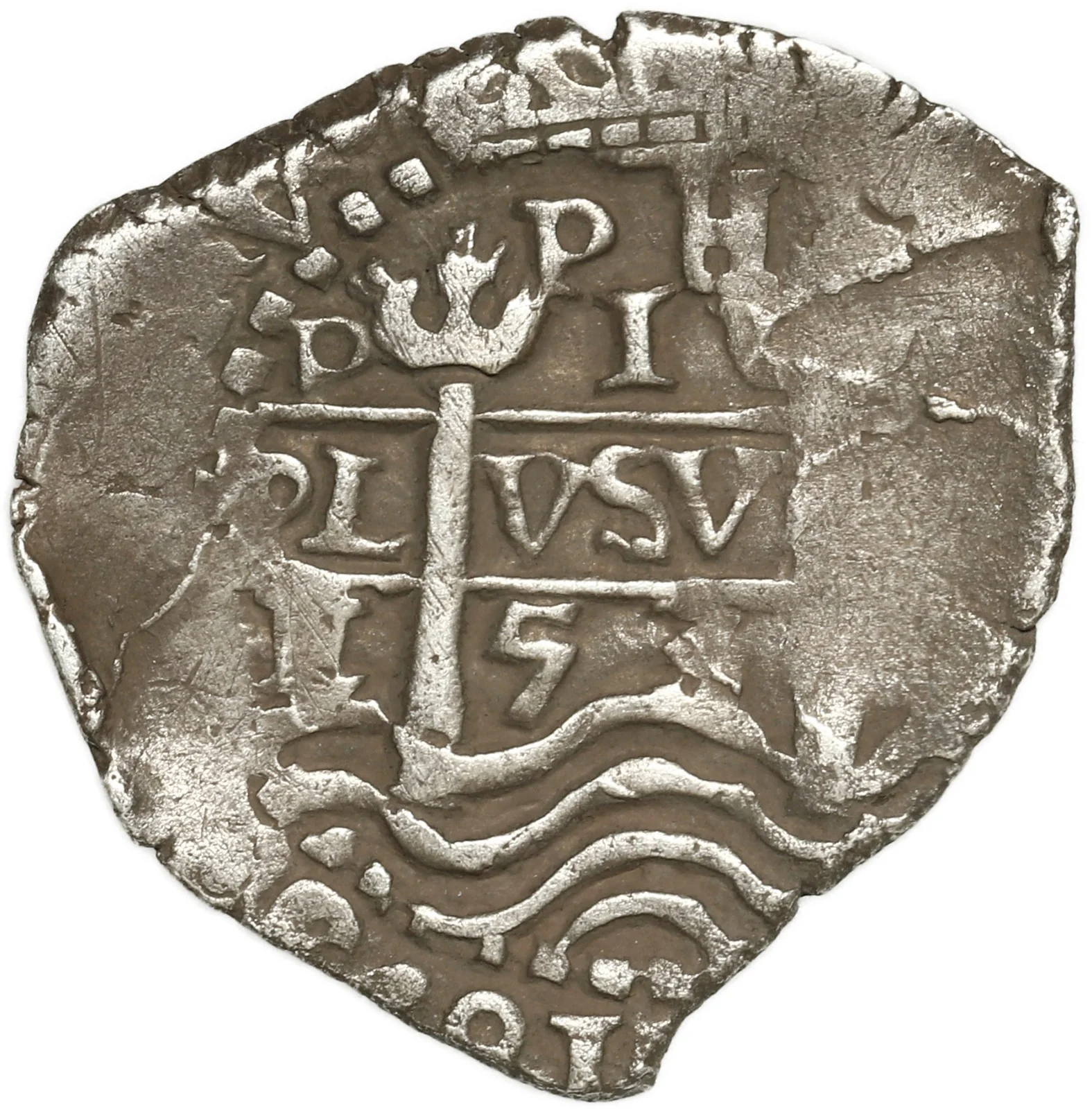 BOLIVIA, Potosí, cob 1 real, 1653 E, PH at top (no dots).
