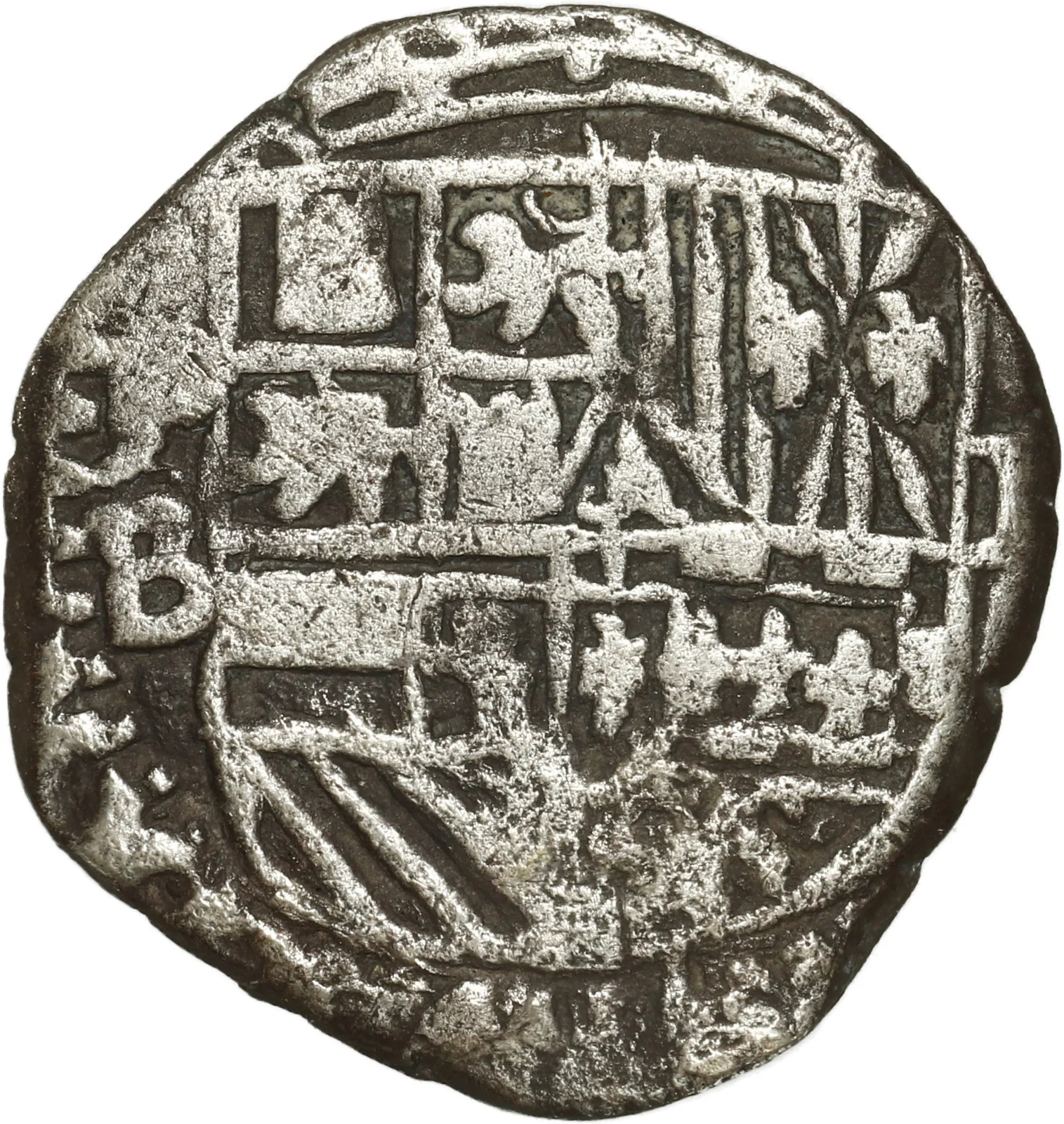 BOLIVIA, Potosí, cob 1 real, Philip II, assayer B (3rd period).