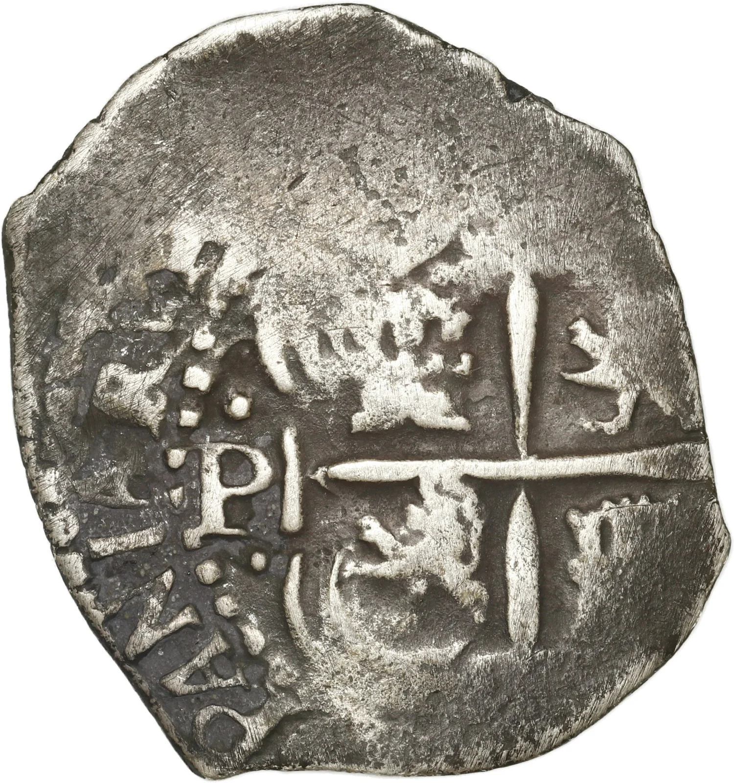 BOLIVIA, Potosí, cob 2 reales, 1655 E, H at top. - Image 2