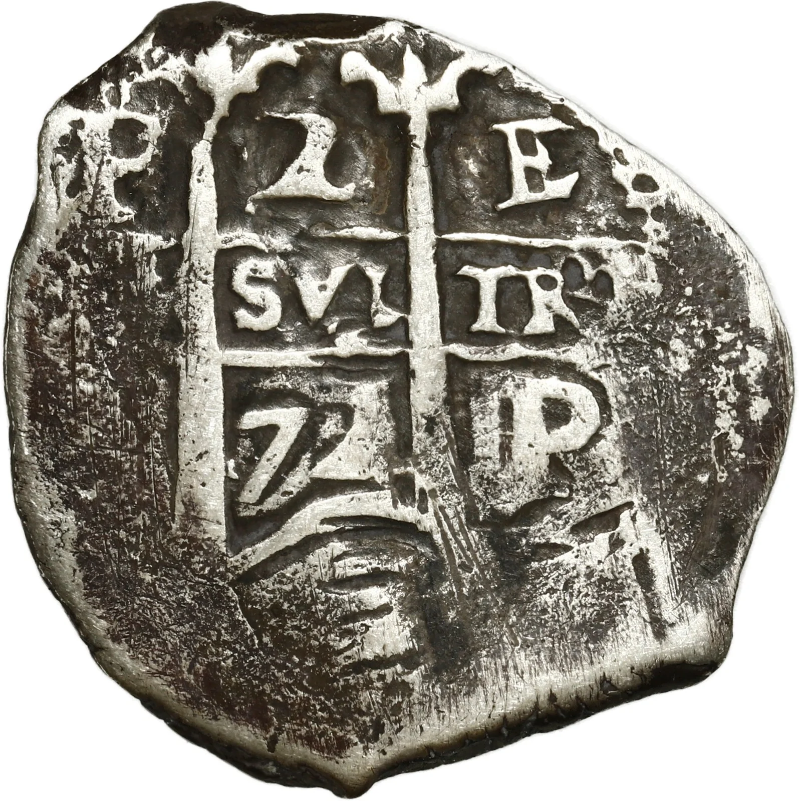 BOLIVIA, Potosí, cob 2 reales, 1672 E, ex-Ugaz.