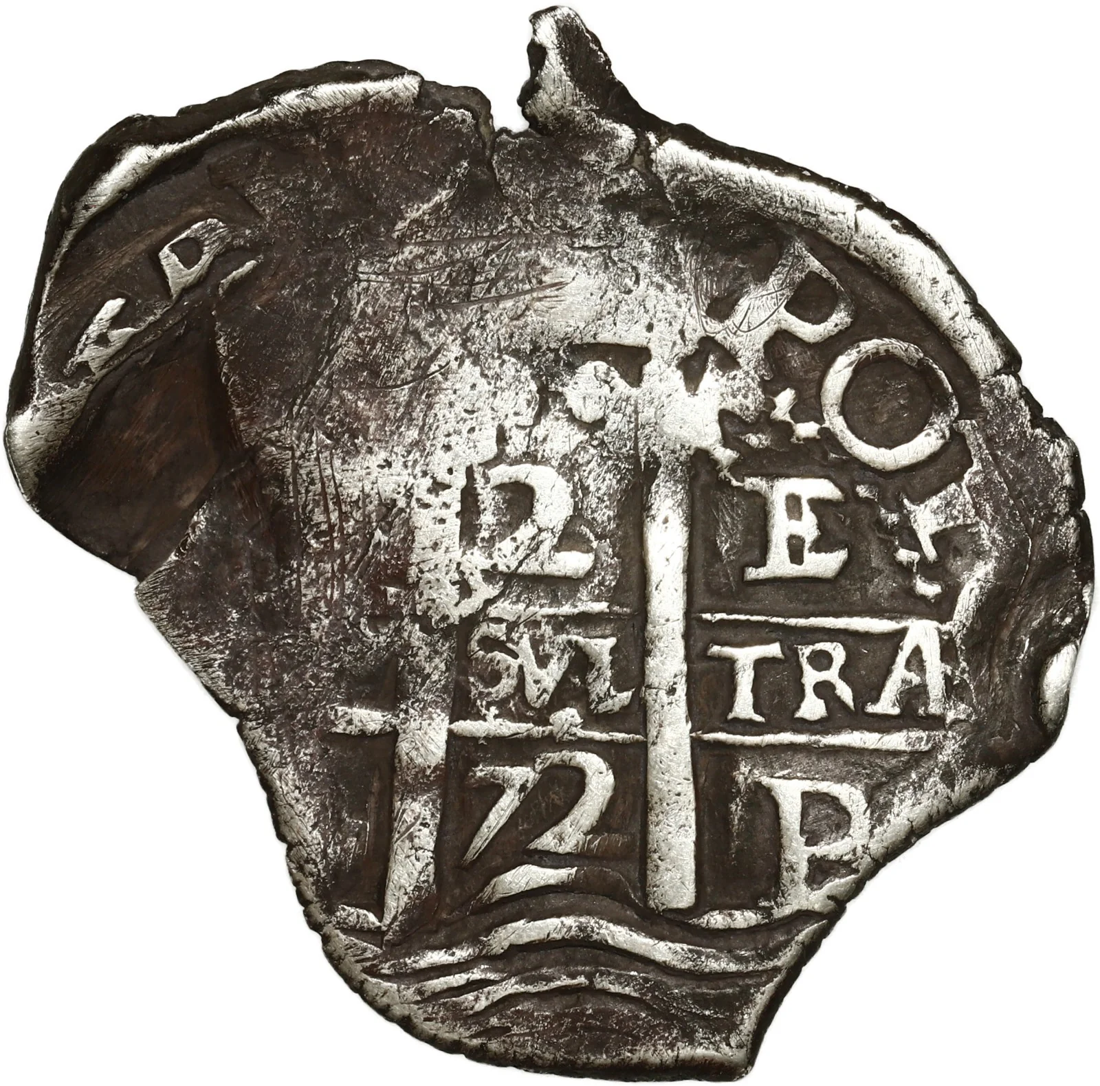BOLIVIA, Potosí, cob 2 reales, 1672 E, neat shape.