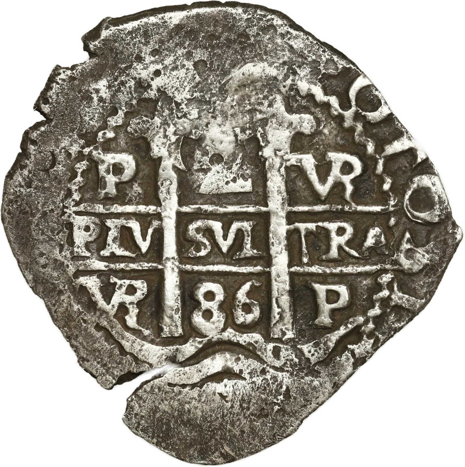 BOLIVIA, Potosí, cob 2 reales, 1686 VR, ex-Ugaz.