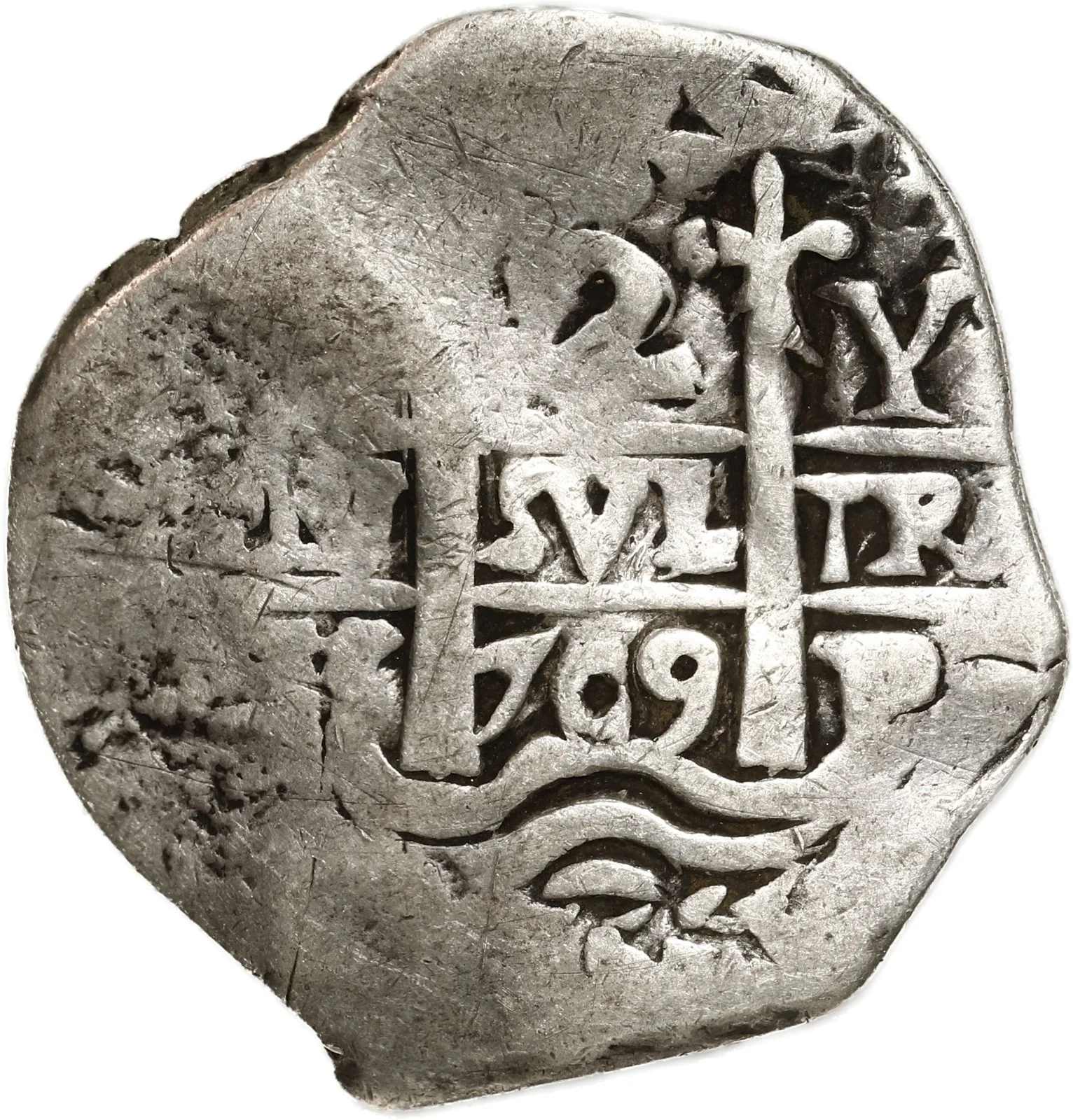 BOLIVIA, Potosí, cob 2 reales, 1709 Y, ex-Ugaz.