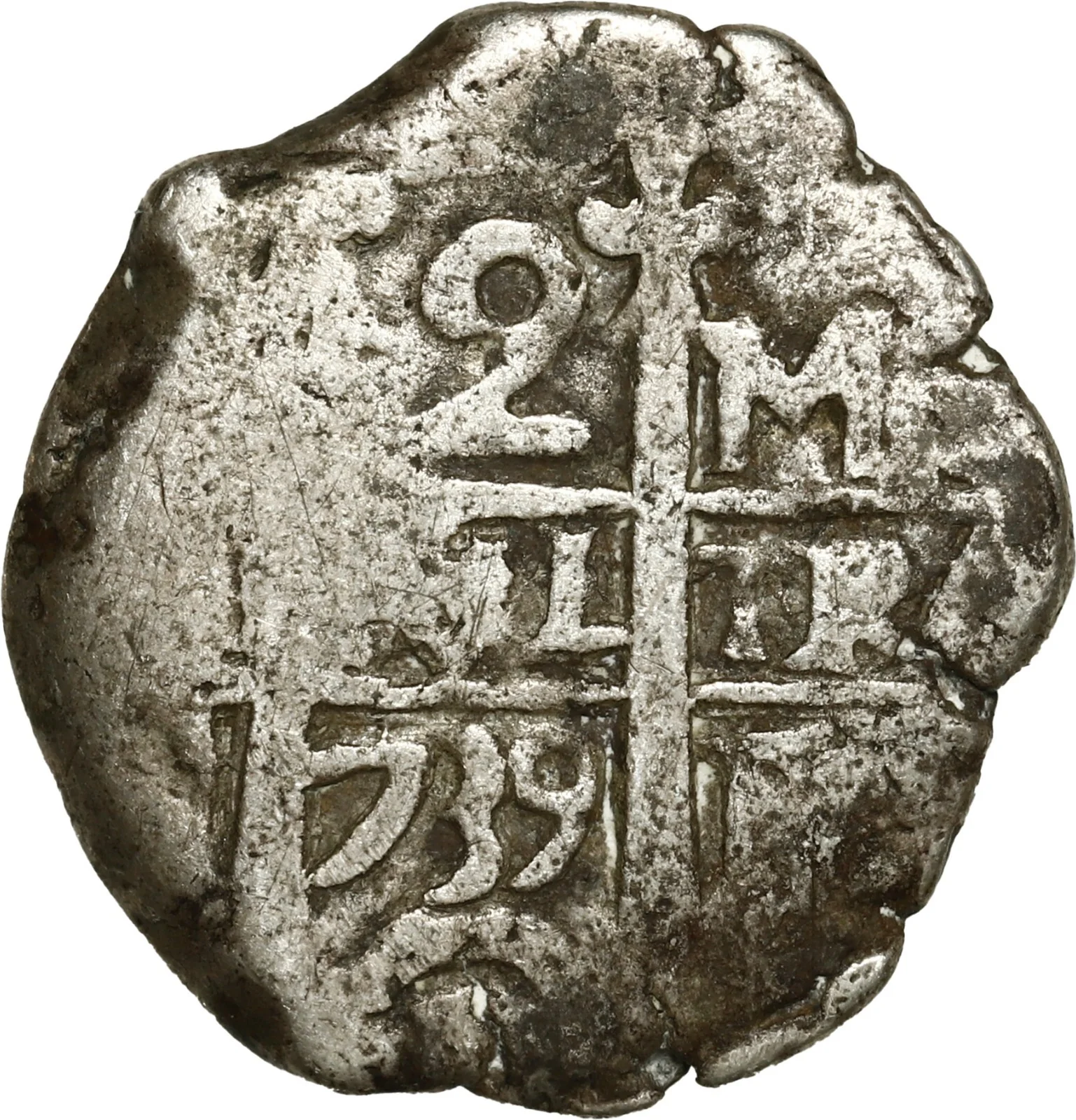 BOLIVIA, Potosí, cob 2 reales, 1739 M.