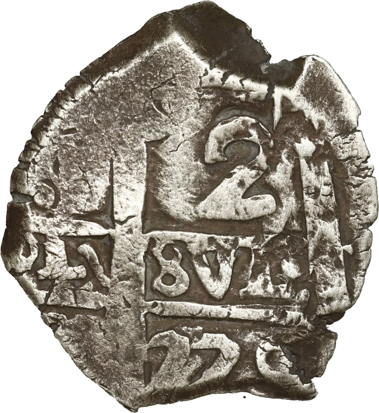 BOLIVIA, Potosí, cob 2 reales, 1770 (V-Y or V-J), ex-Ugaz.