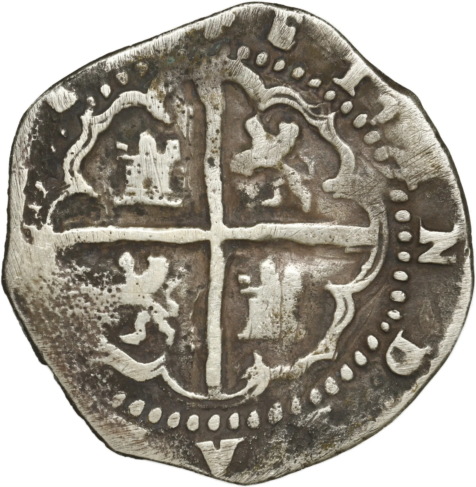 BOLIVIA, Potosí, cob 2 reales, Philip II, assayer B (1st period). - Image 2