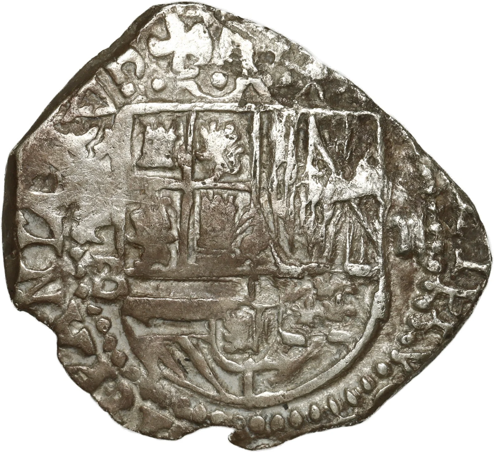 BOLIVIA, Potosí, cob 2 reales, Philip II, assayer B (5th period).
