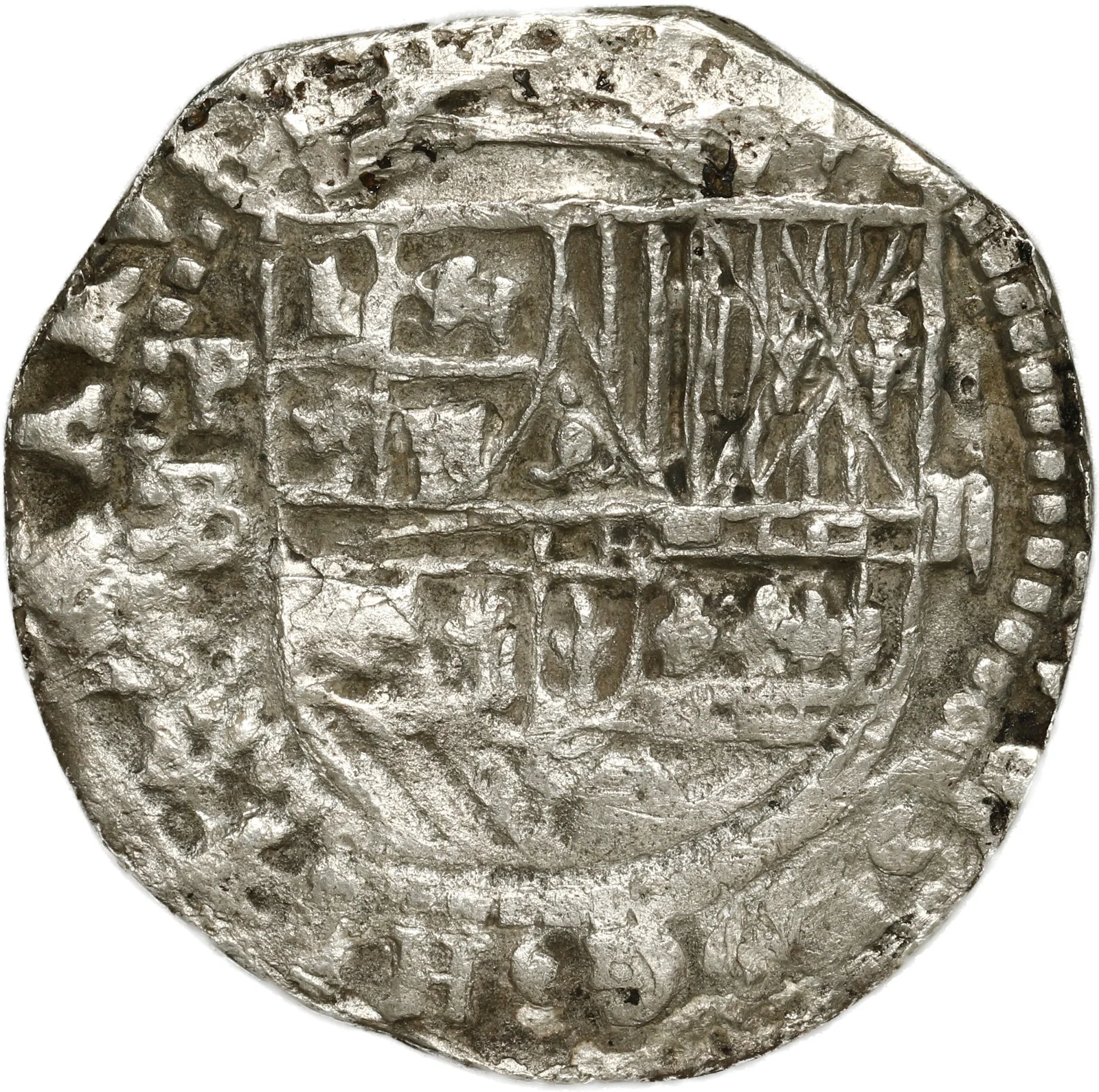 BOLIVIA, Potosí, cob 2 reales, Philip II, assayer B (5th period).