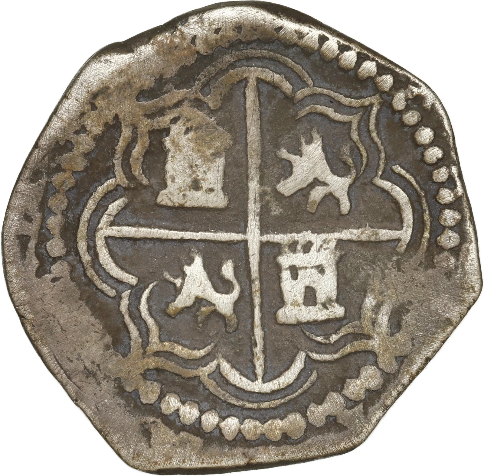 BOLIVIA, Potosí, cob 2 reales, Philip II, assayer B (5th period). - Image 2