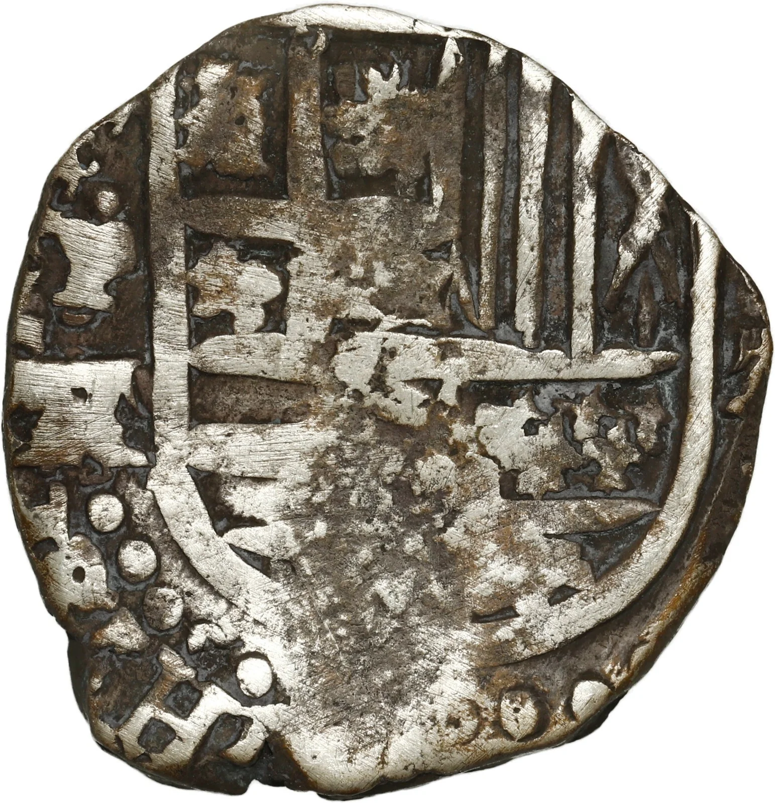 BOLIVIA, Potosí, cob 2 reales, Philip IV, assayer TR (large, late 1630s).
