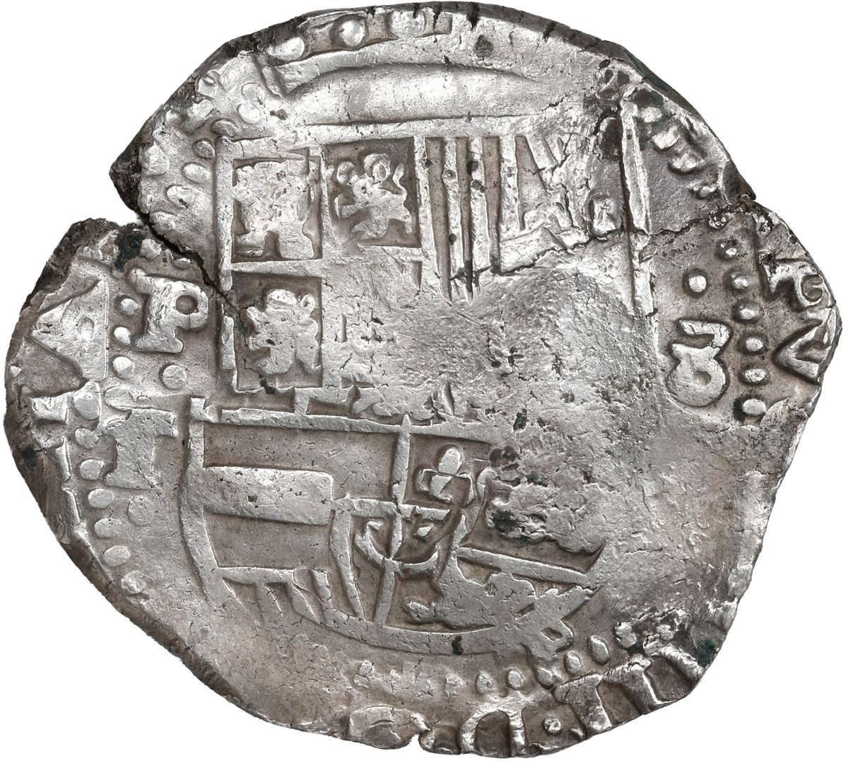 BOLIVIA, Potosí, cob 8 reales, 1634 full final digit 4 of date