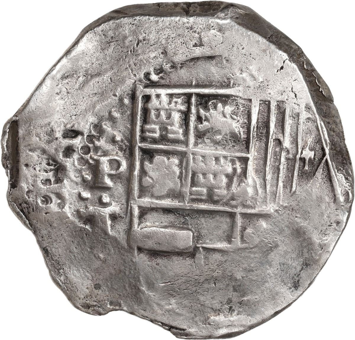 BOLIVIA, Potosí, cob 8 reales, 1635 T. S-P26; KM-19a; Cal-1460. 27.16 grams