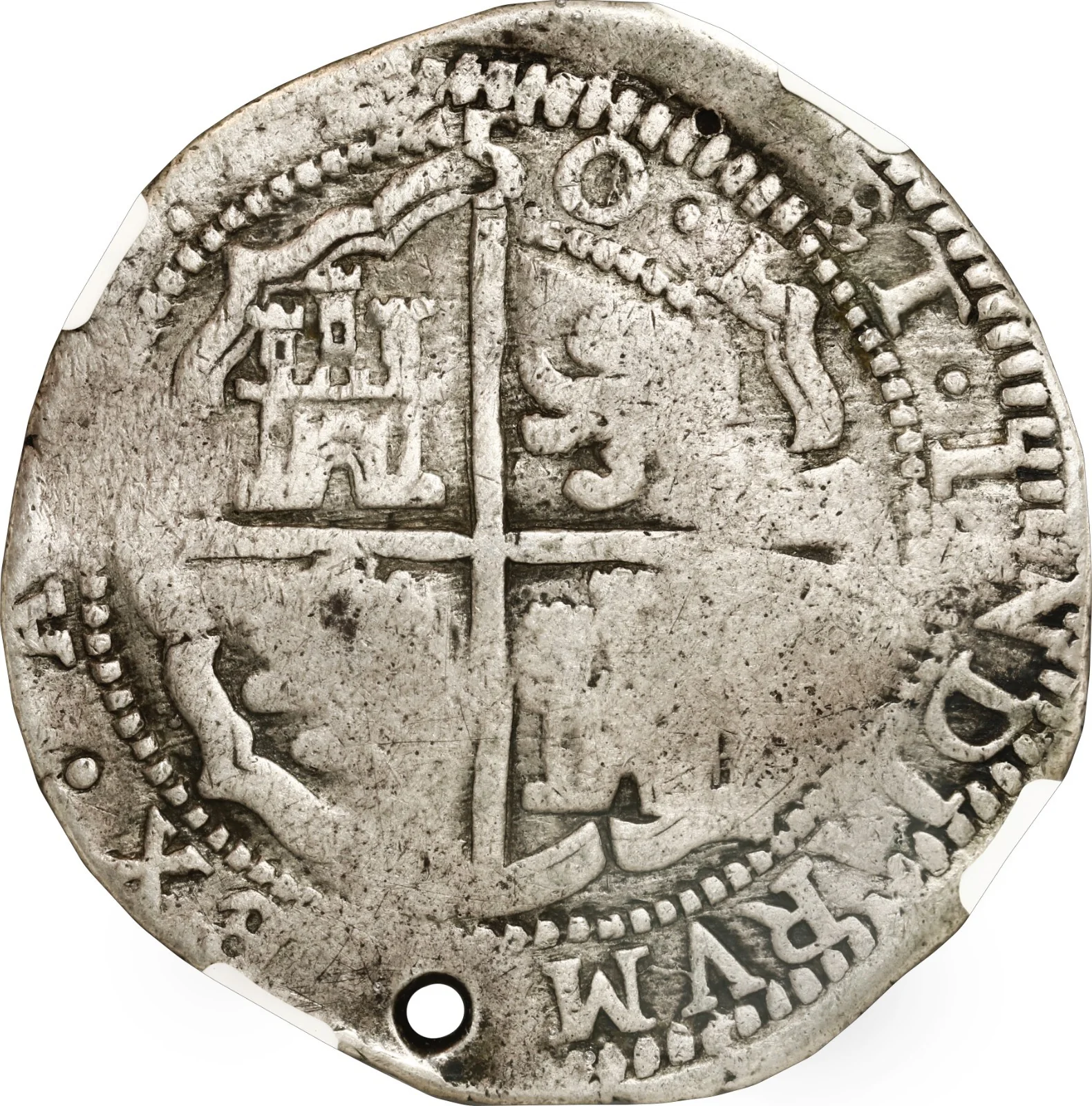 BOLIVIA, Potosí, cob 8 reales Royal (galano), 1650, NGC F details - Image 2