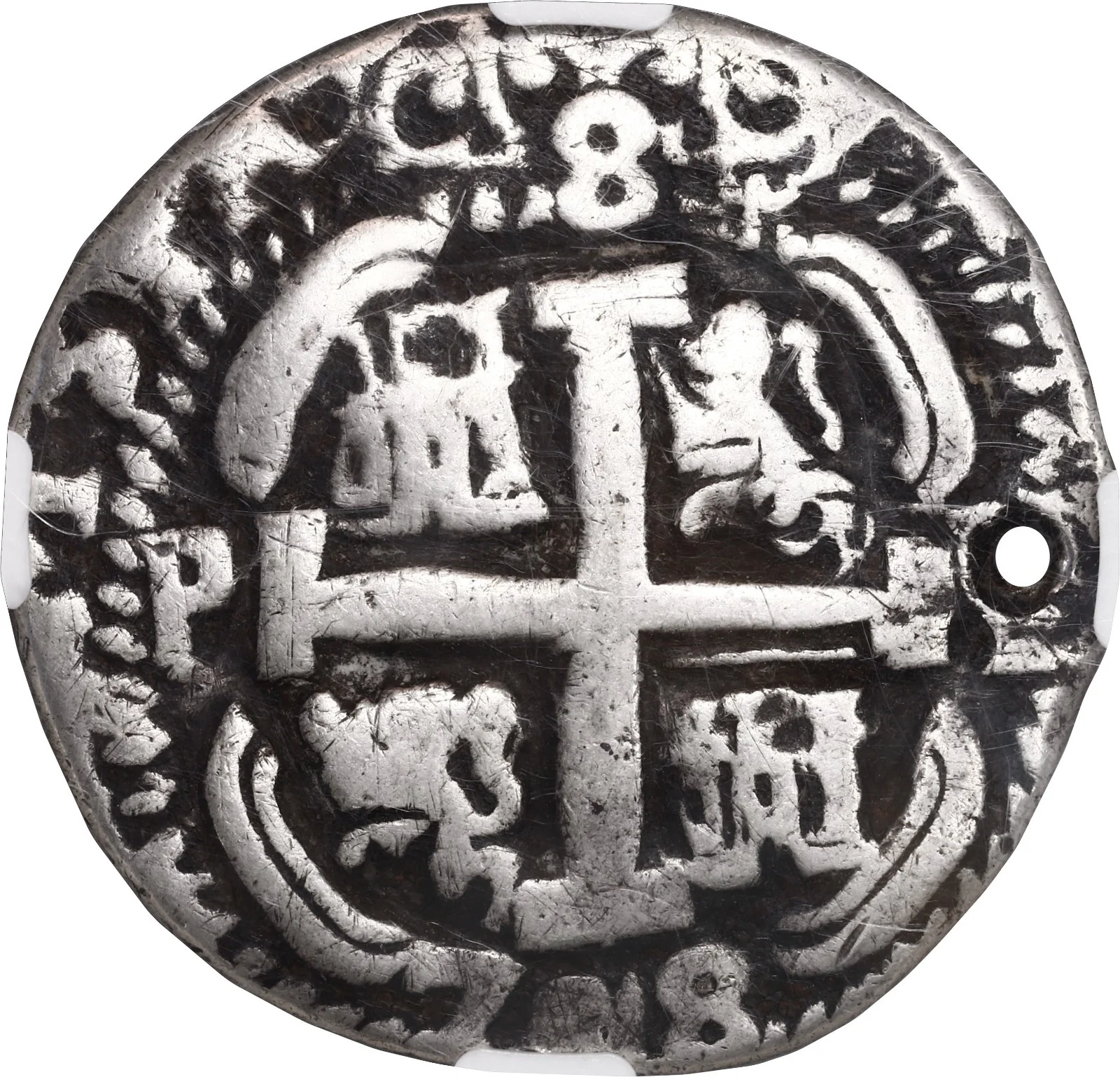 BOLIVIA, Potosí, cob 8 reales Royal (galano), 1708 Y, NGC VF details - Image 2