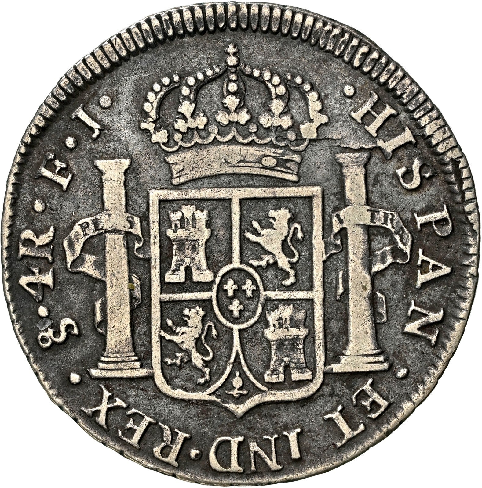 CHILE, Santiago, bust 4 reales, Ferdinand, 1811 FJ, NGC VF 35 - Image 2