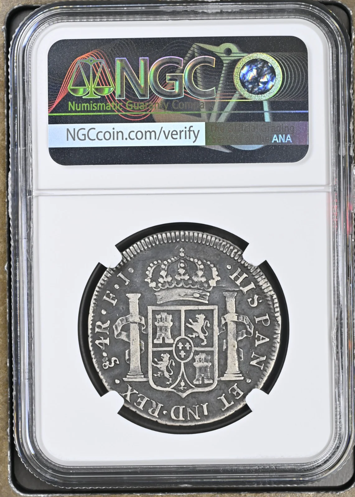 CHILE, Santiago, bust 4 reales, Ferdinand, 1811 FJ, NGC VF 35 - Image 4