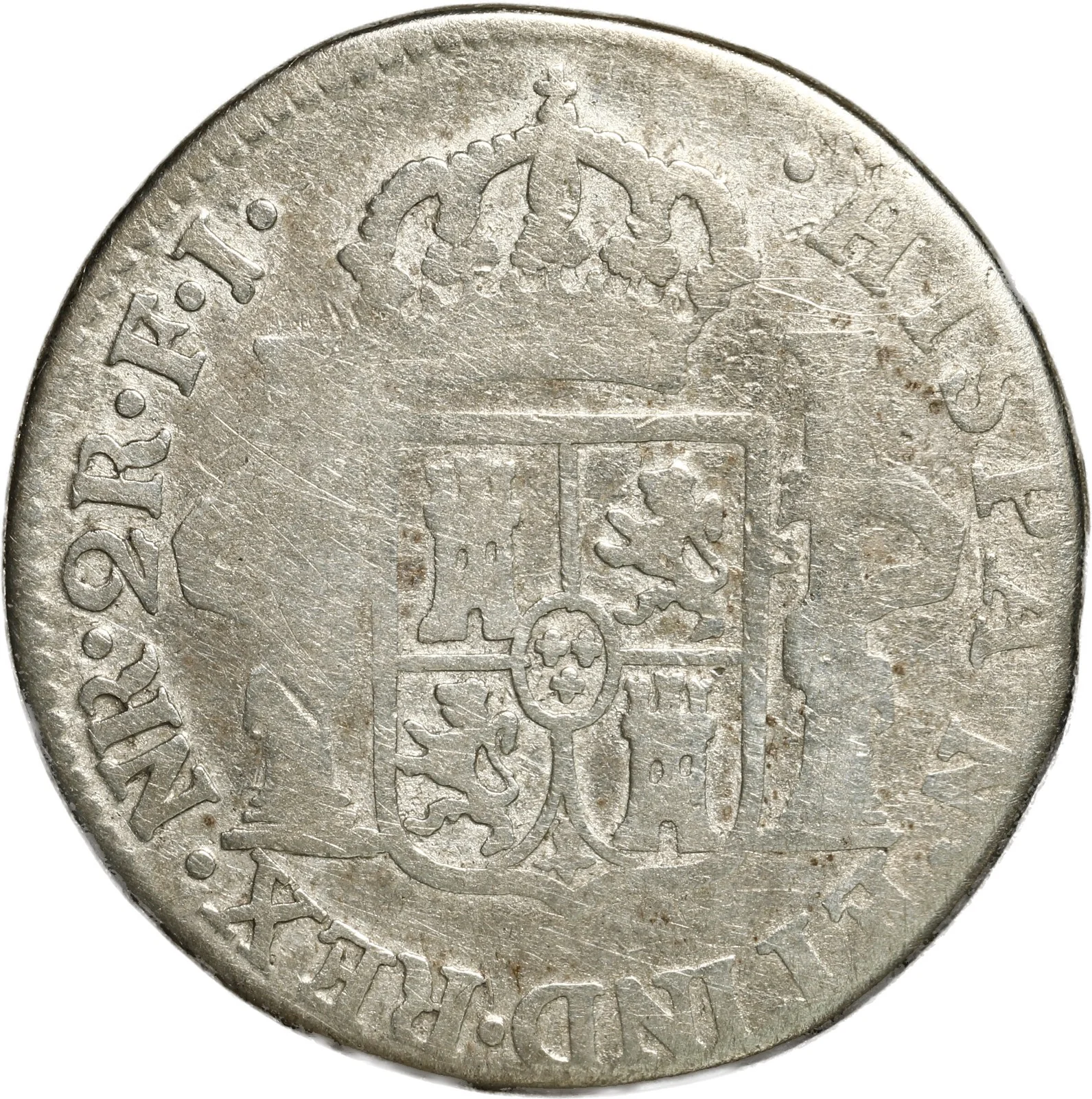 COLOMBIA, Bogotá, bust 2 reales, Ferdinand VII (bust of Charles IV), 1816 FJ. - Image 2