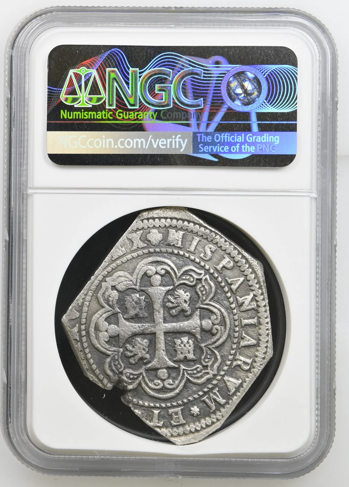 MEXICO klippe 8 reales 1734/3 MF rare Rooswijk wreck NGC AUdetails / ex-Ponterio - Image 4