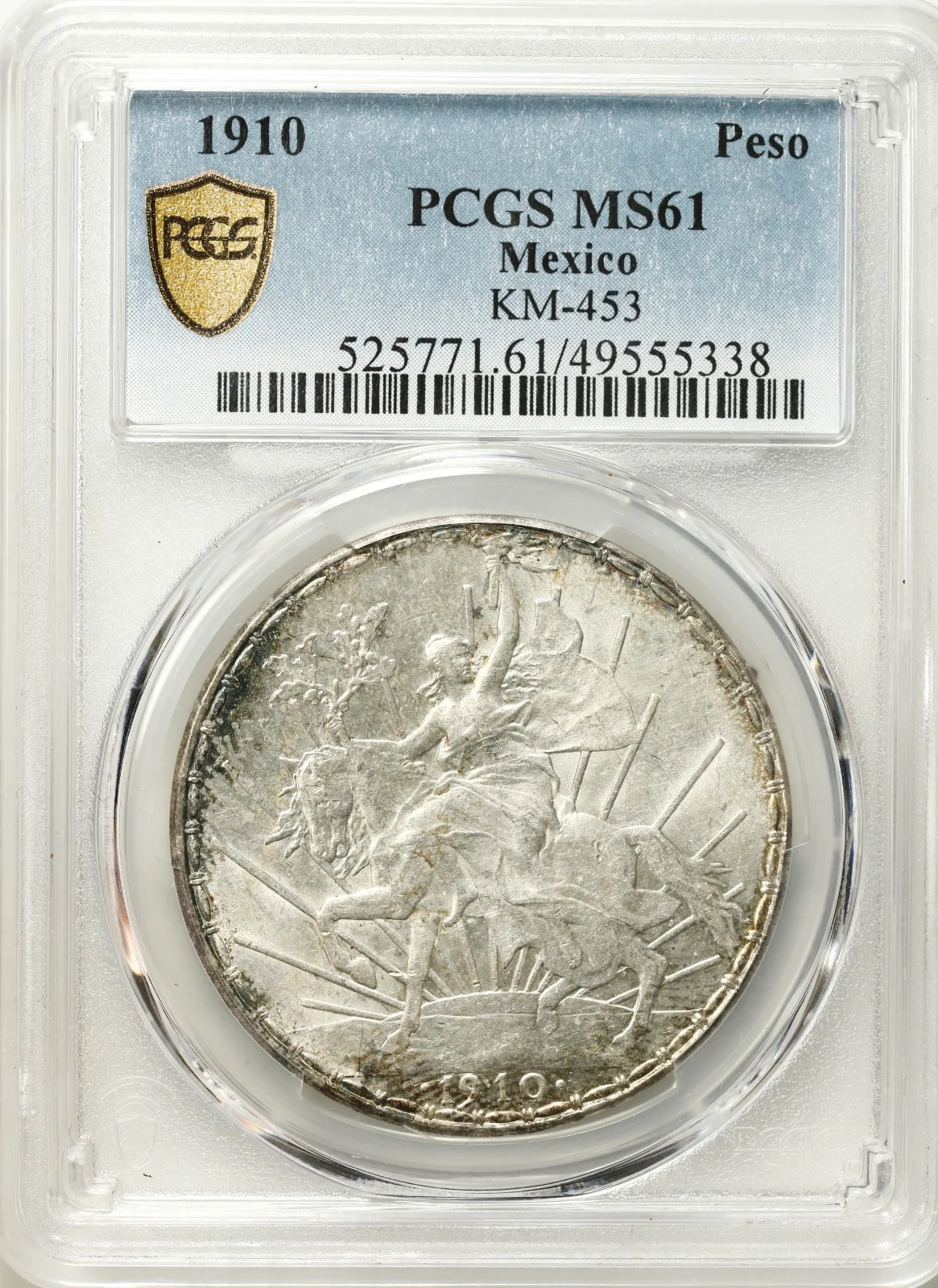 MEXICO, Mexico City, "caballito" peso, 1910, PCGS MS61. - Image 3