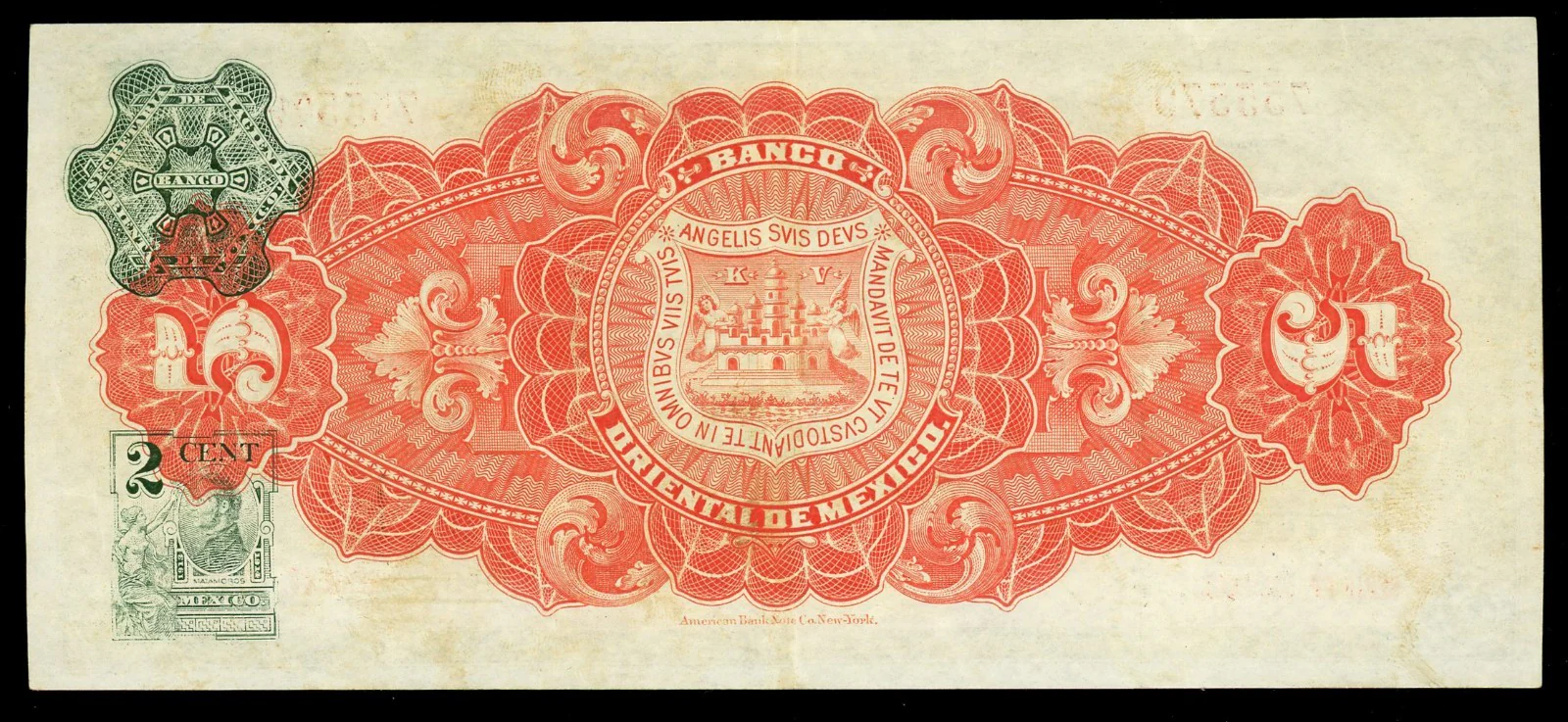 MEXICO Puebla Banco Oriental 5 Pesos 10-2-1914 Series FF Pick-S381c M460c VF+ - Image 2