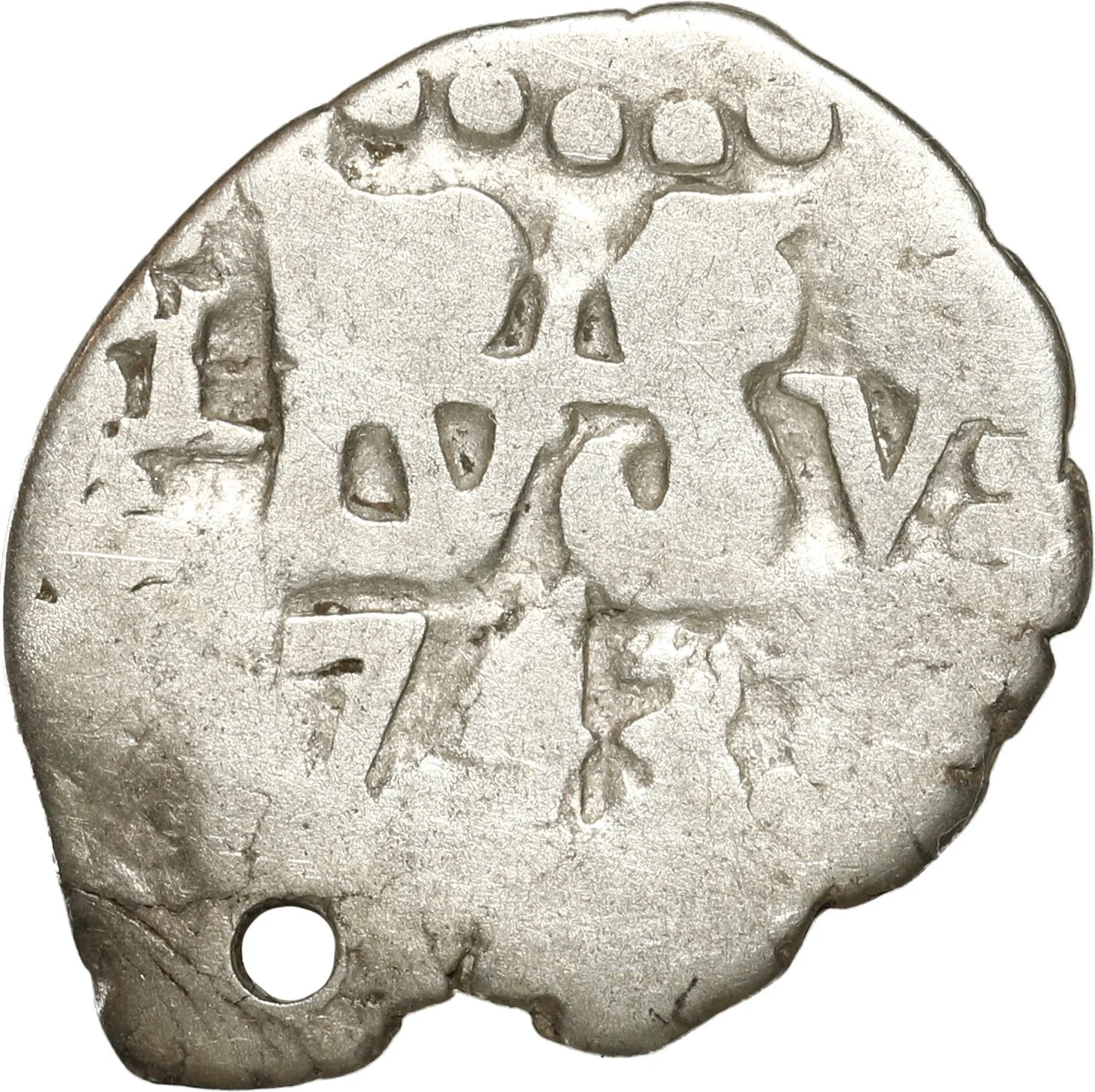 PERU, Lima, cob ½ real, 1743 V.