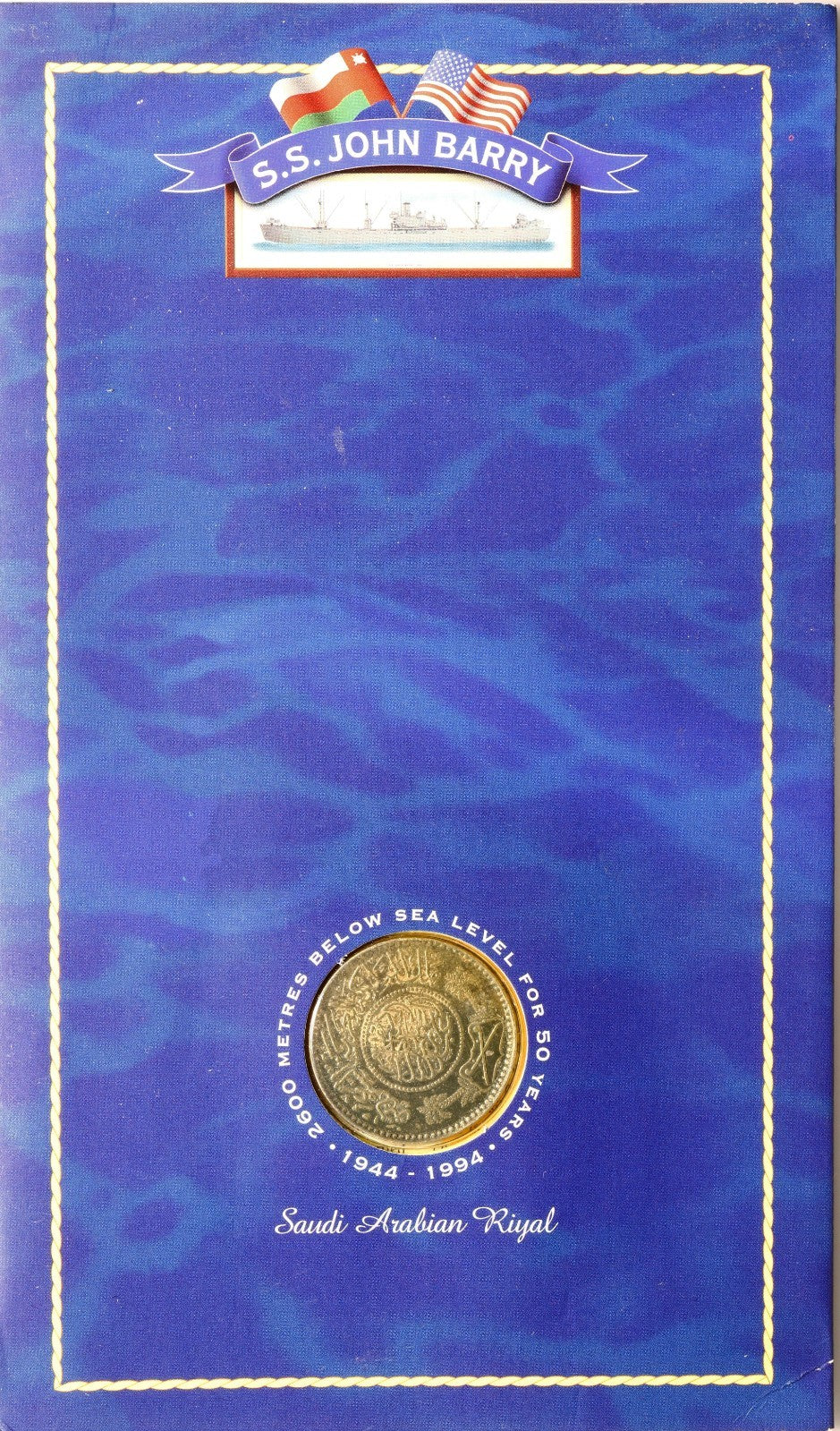 SAUDI ARABIA, struck in Philadelphia, 1 riyal, AH1354 (1944),promotional package - Image 2