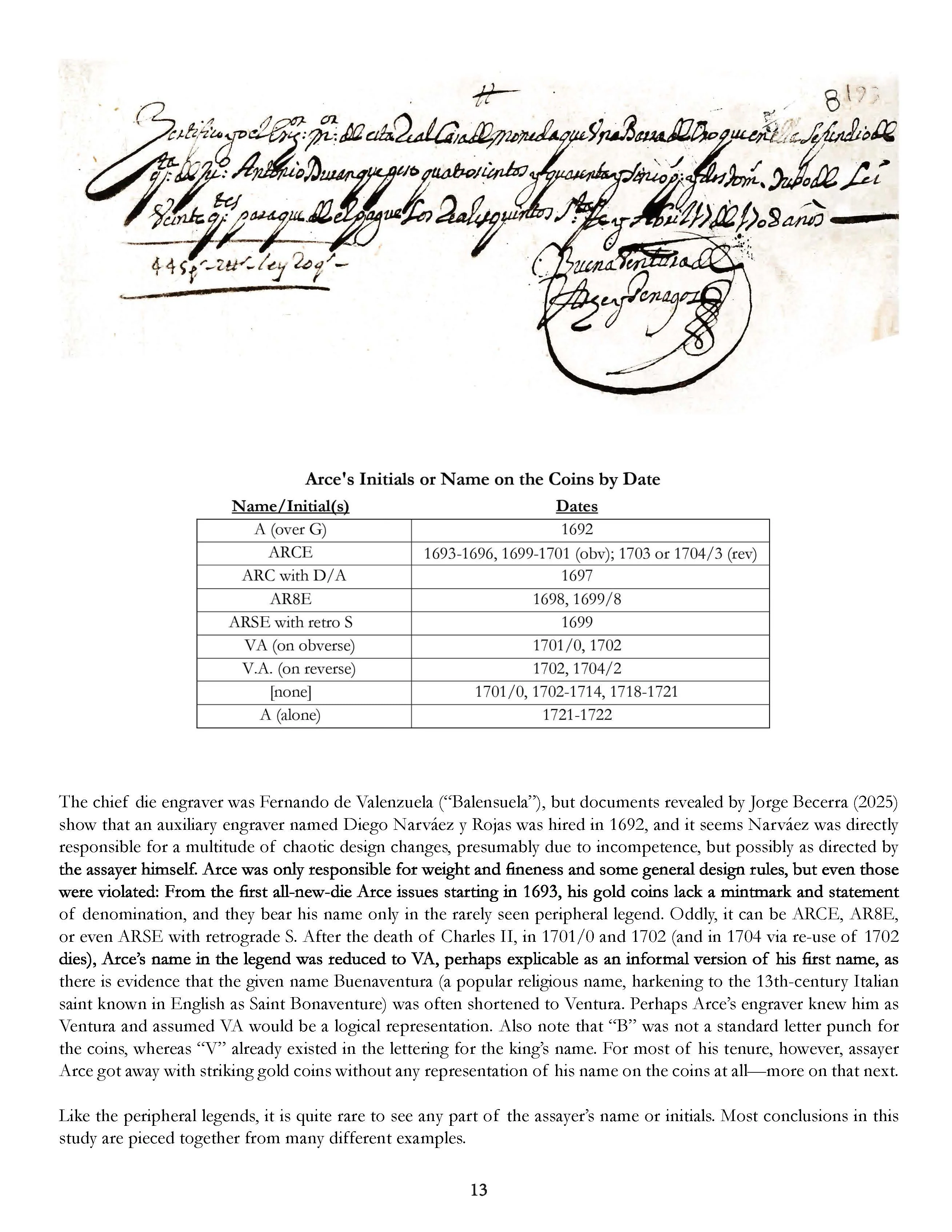 ARCE’S DOUBLOONS: A Die Study of the Colombian Gold Cob Coinage of Assayer Arce in the name of Charles II, 1692–1714 by Daniel F. Sedwick - Image 5