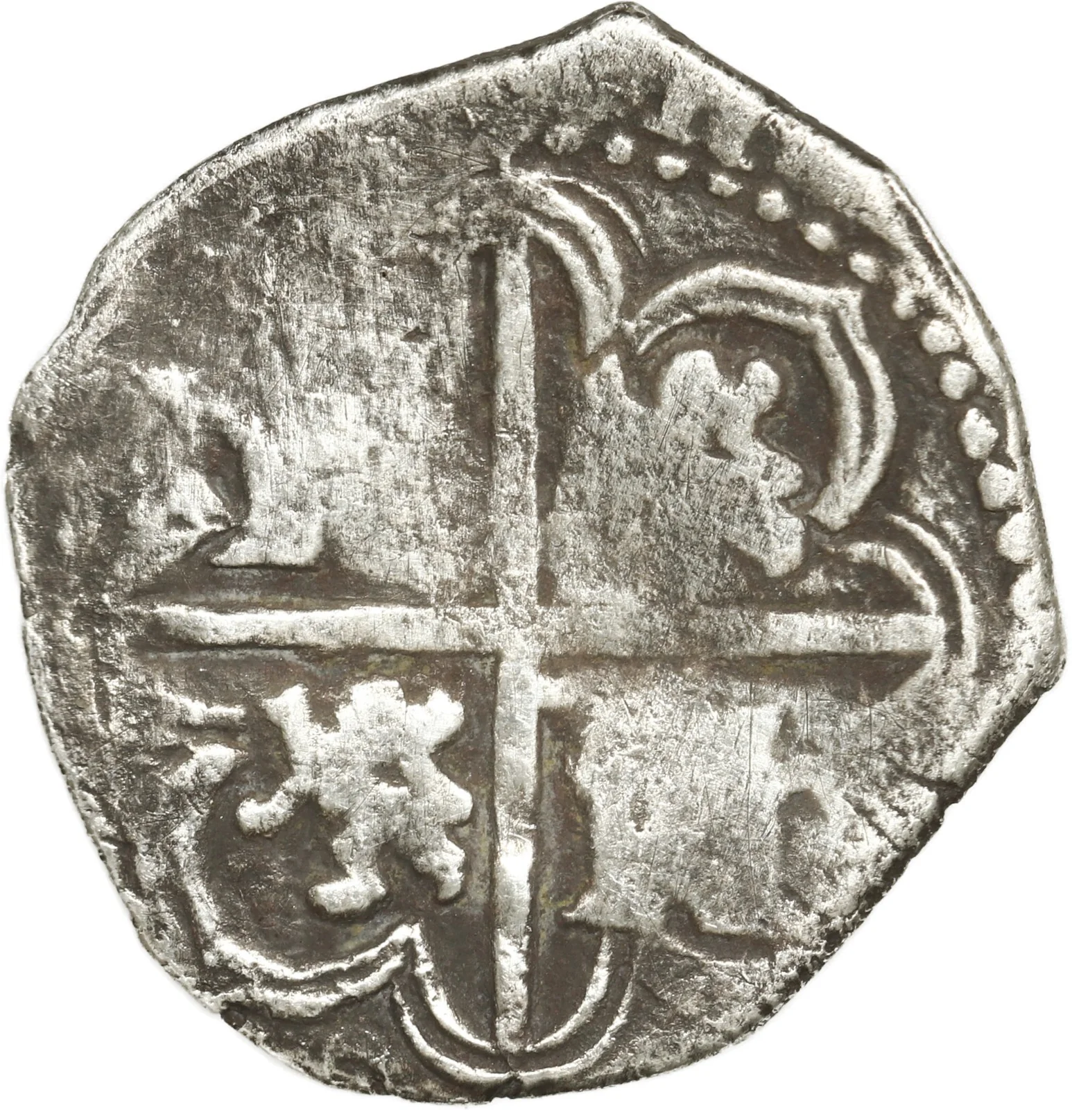 SPAIN, Seville, cob 1 real, Philip II, 1596/5 date to right assayer B below mint - Image 2