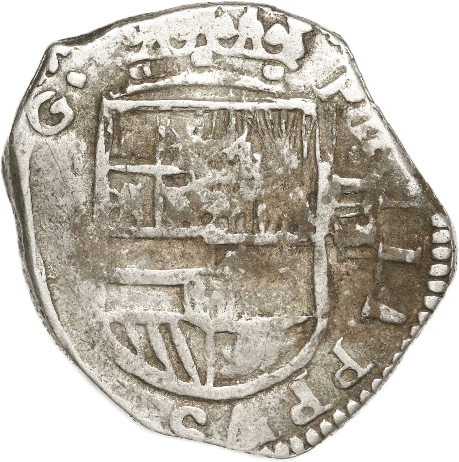 SPAIN, Toledo(?), cob 4 reales, Philip III, 1613, assayer not visible.