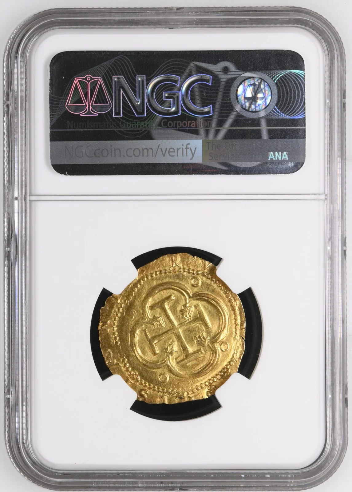 SPAIN, Toledo, gold cob 2 escudos, Philip II, NGC AU 58 - Image 4