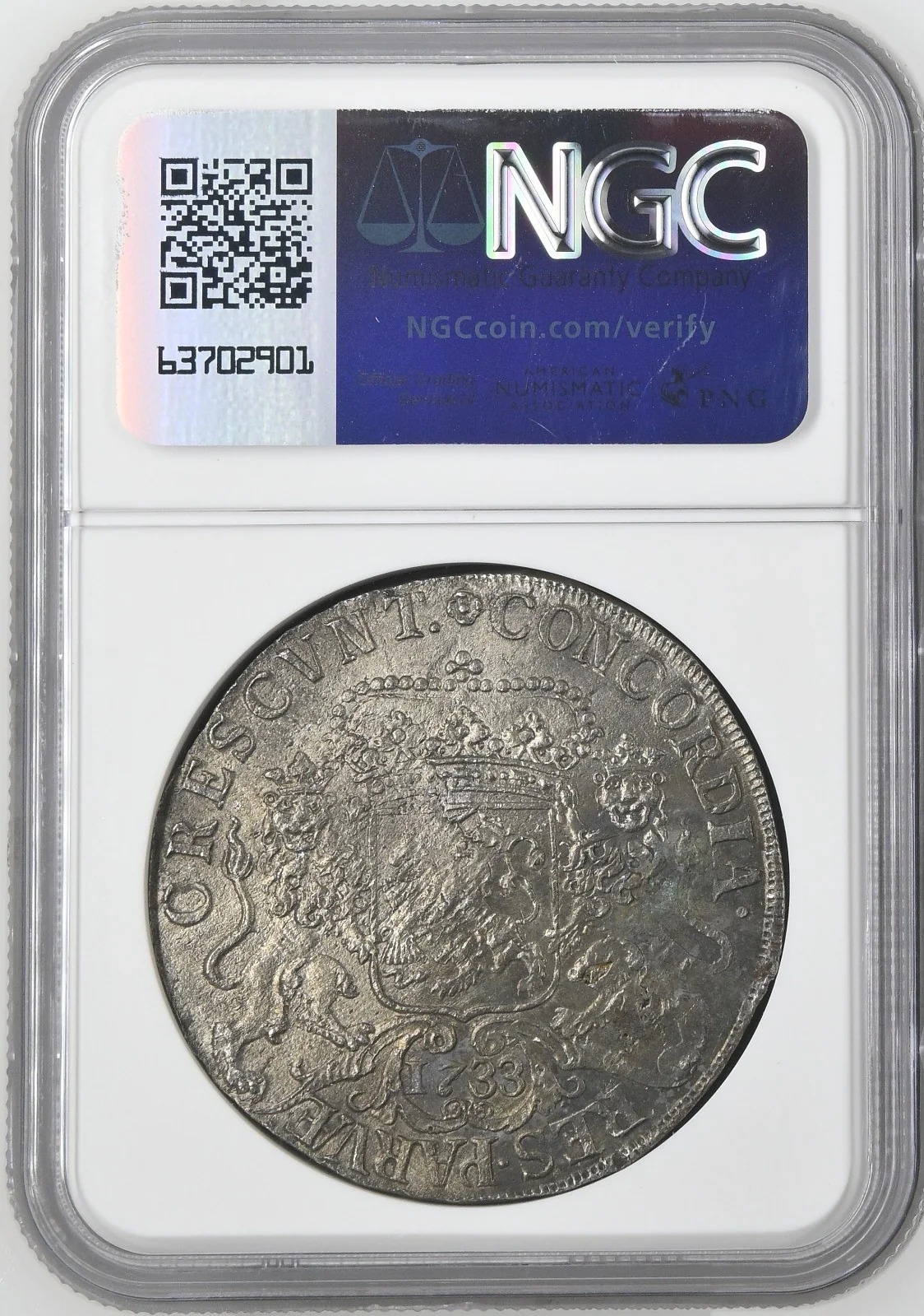 Vliegenthart Shipwreck NETHERLANDS United, "rider" ducatoon, 1733, NGC AUdetails - Image 4