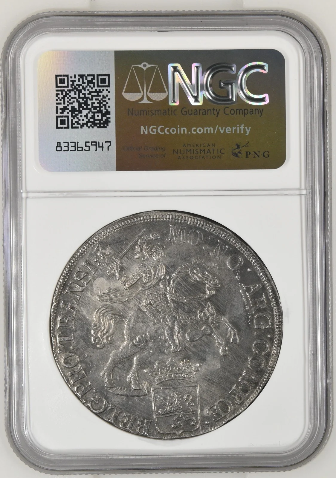 Vliegenthart Shipwreck NETHERLANDS United, "rider" ducatoon, 1733, NGC AUdetails - Image 4